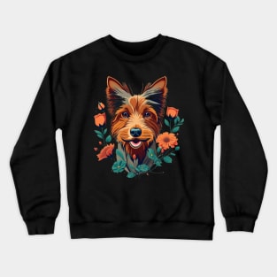 Australian Terrier with Flowers Crewneck Sweatshirt